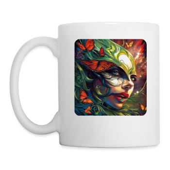 Fantasy Naturwesen Fee - Tasse - Weiß - Links