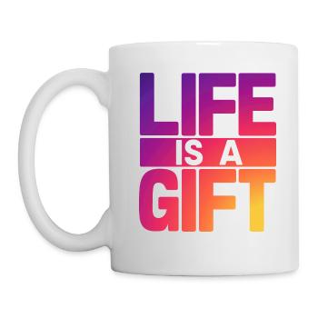 Tropical Vibes: Life is a Gift - Mug - white - Left
