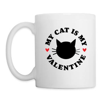 Mon chat est mon Valentin - Mug blanc - blanc - Gauche