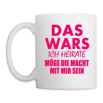 Das wars ich heirate - Tasse - Weiß - Links
