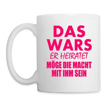 Das wars er heiratet - Tasse - Weiß - Links