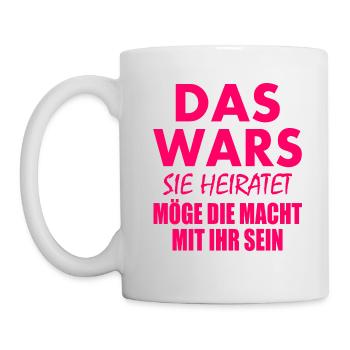 Das wars sie heiratet - Tasse - Weiß - Links