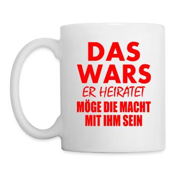 Das wars er heiratet - Tasse - Weiß - Links