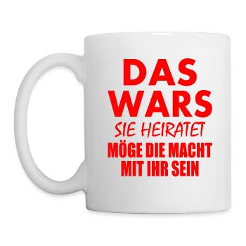 Das wars sie heiratet - Tasse - Weiß - Links