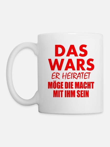 Das wars er heiratet - Tasse - Weiß