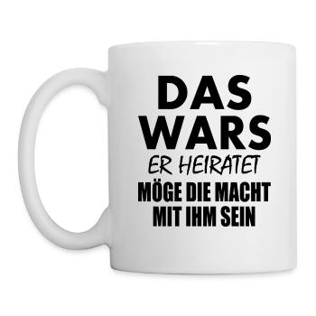 Das wars er heiratet - Tasse - Weiß - Links