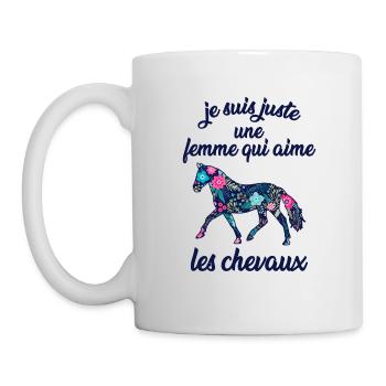 Je suis juste une femme qui aime les chevaux - Mug blanc - blanc - Gauche