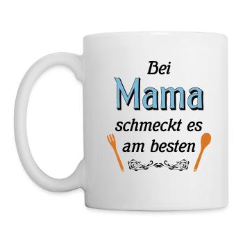 Bei Mama schmeckt es am besten - Mama beste Köchin - Tasse - Weiß - Links
