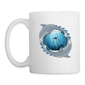 Delfine - Tasse - Weiß - Links