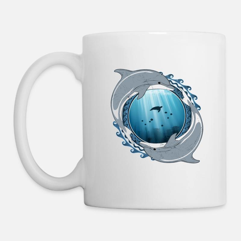 dauphins - Mug blanc - blanc