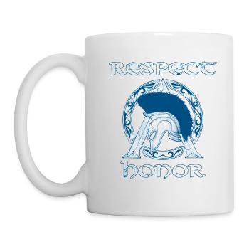 Respect and Honor Sparta Symbol - Mug blanc - blanc - Gauche