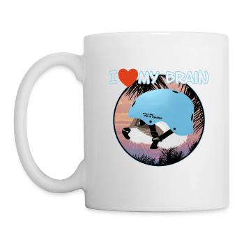 I love my brain Waschbär - Tasse - Weiß - Links