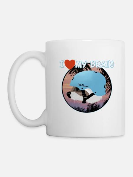 I love my brain Waschbär - Tasse - Weiß
