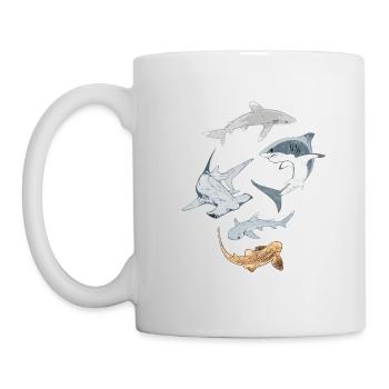 Haifische - Tasse - Weiß - Links