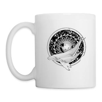 Buckelwale - Tasse - Weiß - Links