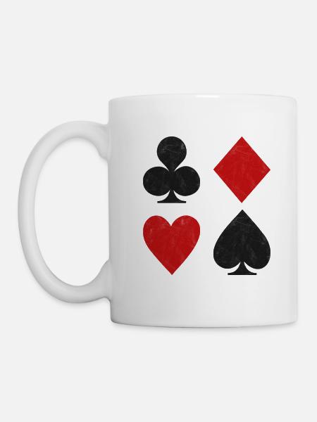 Alle Farben, Spielkarten - Tasse - Weiß