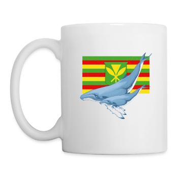 Kanaka Maoli Flagge Buckelwale - Tasse - Weiß - Links