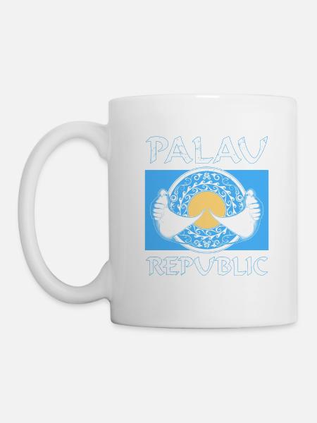 Palau Flagge Mantarochen - Tasse - Weiß