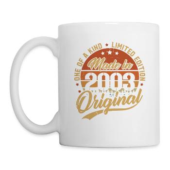 2003 Vintage Né Rétro Vintage Cadeau Anniversaire - Mug blanc - blanc - Gauche