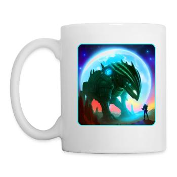 Astronaute et machine extraterrestre - Mug blanc - blanc - Gauche