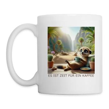 Es ist Zeit für ein Kaffee - Tasse - Weiß - Links