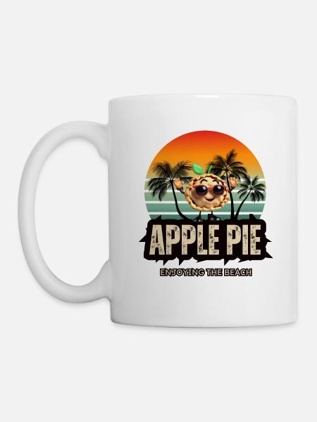 Apfelkuchen am Strand - Tasse - Weiß