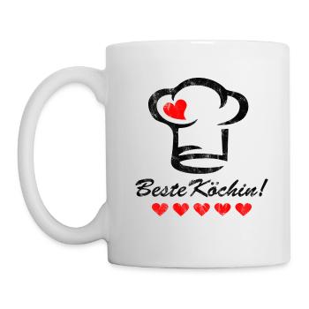 Meilleur chef bonnet coeur fête des mères - Mug blanc - blanc - Gauche