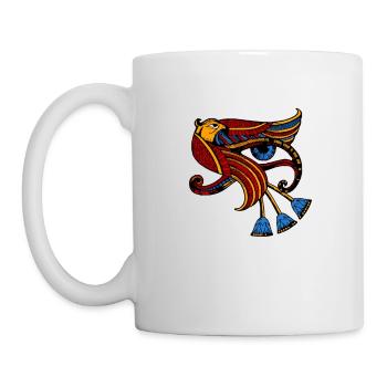 Eye of Horus Egyptian esoteric jewelry art - Mug - white - Left