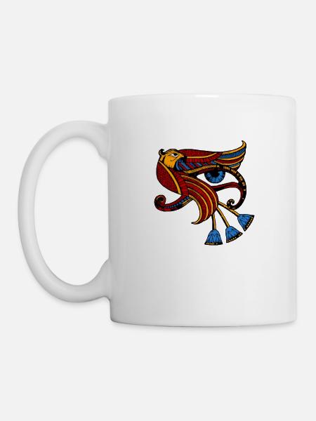 Eye of Horus Egyptian esoteric jewelry art - Mug - white