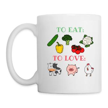 Amis pas de nourriture Animal Amour Légumes Végétalien herbie - Mug blanc - blanc - Gauche
