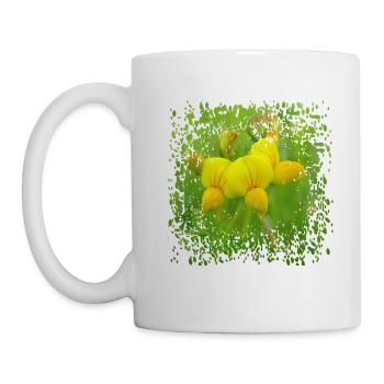 The horned trefoil is a fodder plant for bees - Mug - white - Left