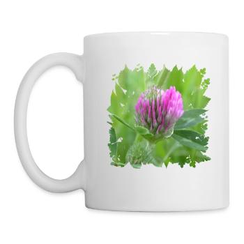 Clover is an important fodder plant for bees - Mug - white - Left
