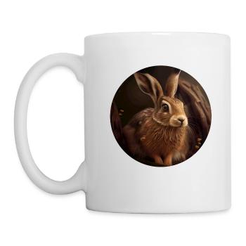 Hare seeks shelter - Mug - white - Left