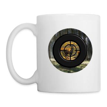 Ein Hirsch durch das Zielfernrohr - Tasse - Weiß - Links