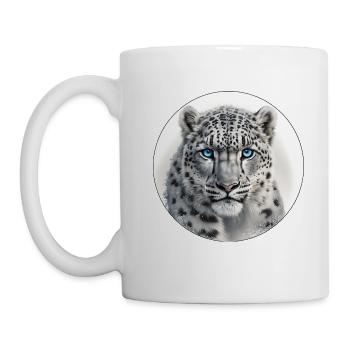 The snow leopard is a majestic hunter - Mug - white - Left
