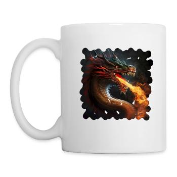 Les dragons asiatiques sont considérés comme des porte-bonheur - Mug blanc - blanc - Gauche