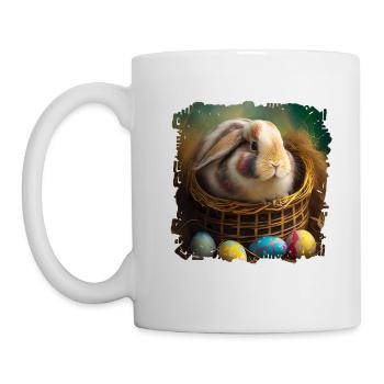 Le lapin de Pâques est un symbole du printemps - Mug blanc - blanc - Gauche