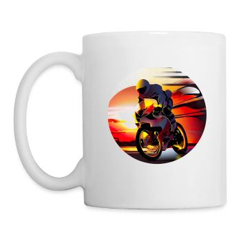 Motorradrennen ziehen viele von Fans an - Tasse - Weiß - Links