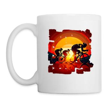 Cycling is a passion for many - Mug - white - Left
