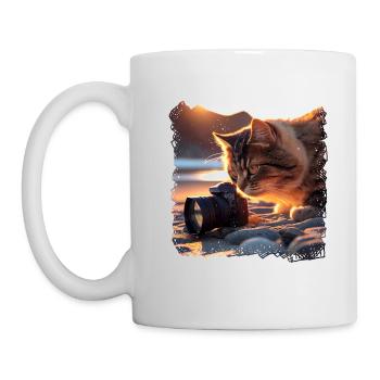 Un photographe amateur a trouvé un assistant - Mug blanc - blanc - Gauche