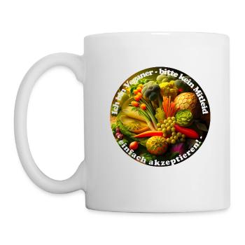 Veganer verzichten auf alle tierischen Produkte - Tasse - Weiß - Links