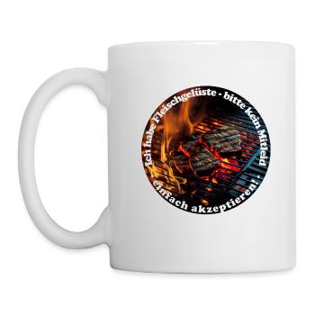Ich habe Fleischgelüste beim Barbecue - Tasse - Weiß - Links