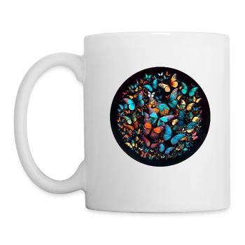 A butterfly swarm is a natural phenomenon - Mug - white - Left