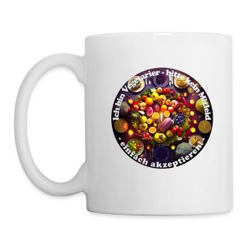 Vegetarier essen kein Fleisch - Tasse - Weiß - Links