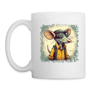 Rats see poorly but can smell well - Mug - white - Left