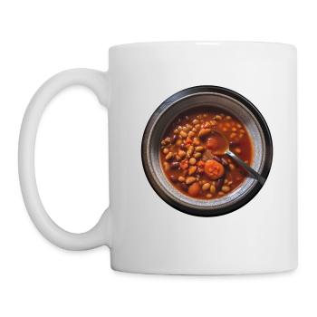 Energy transition? Eating beans for gas production - Mug - white - Left