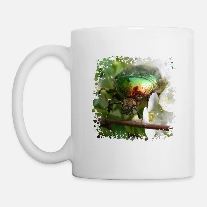 Der Goldglänzende Rosenkäfer - Tasse - Weiß