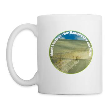 Der Mont Ventoux, ein Symbol für Radsportler - Tasse - Weiß - Links
