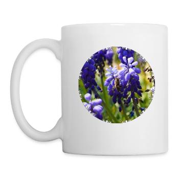 The scent of hyacinths magically attracts bees - Mug - white - Left