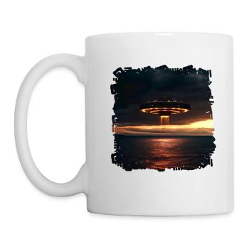 With the smartphone in search of UFOs - Mug - white - Left